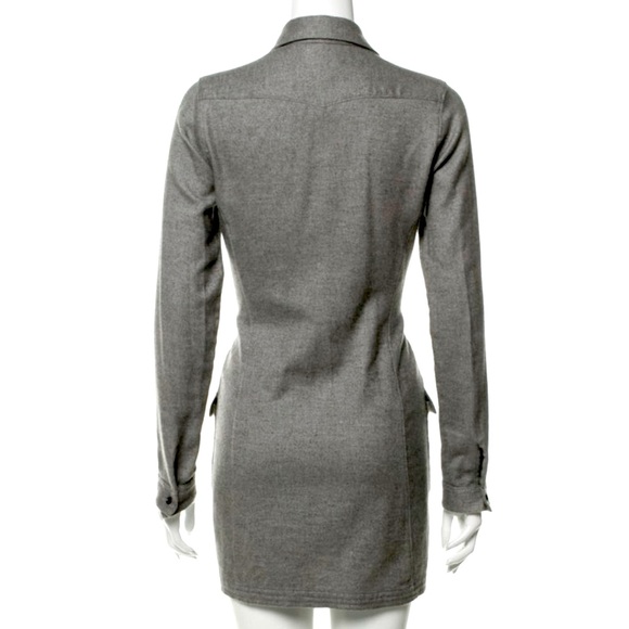 RAG & BONE Long Sleeve Mini Dress, Heather Grey, Button Up Shirtdress, Size 6 - Picture 5 of 9